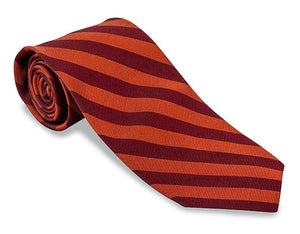 R. Hanauer Maroon & Orange Bar Stripes Necktie