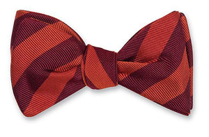 R. Hanauer Maroon & Orange Bar Stripes Bow Tie