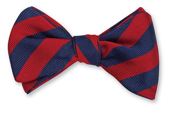 R. Hanauer Navy & Red Bar Stripes Bow Tie
