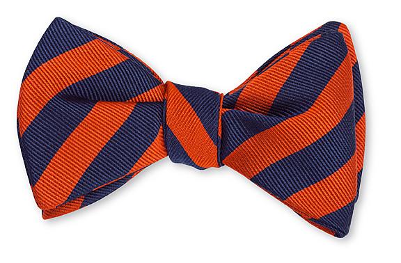 R. Hanauer Orange & Navy Bar Stripes Bow Tie