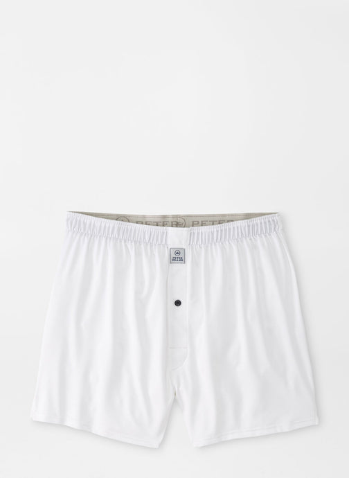 Peter Millar Bold Stretch Jersey Boxer | White
