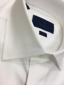 David Donahue Royal Oxford Dress Shirt Trim Fit | White