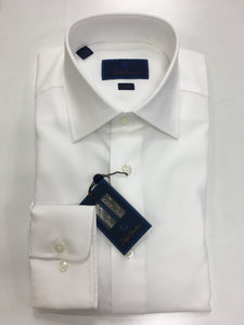 David Donahue Royal Oxford Dress Shirt Trim Fit | White