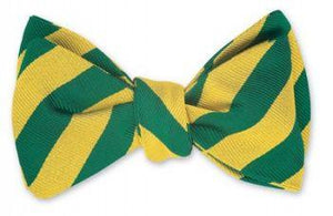 R. Hanauer Gold & Green Bar Stripes Bow Tie