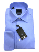 David Donahue Micro Birdseye Dress Shirt Trim Fit | Light Blue