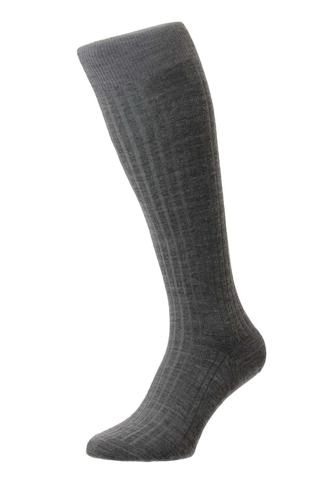Pantherella  Rib Men's Sock Long | Medium Grey