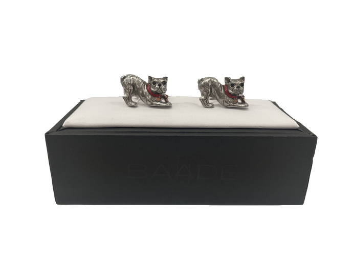 Baade II Silver Boston Bulldog Cufflinks