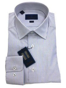 David Donahue Check Dress Shirt Slim Fit | Purple/Blue David Donahue Check Dress Shirt Slim Fit | Purple/Blue