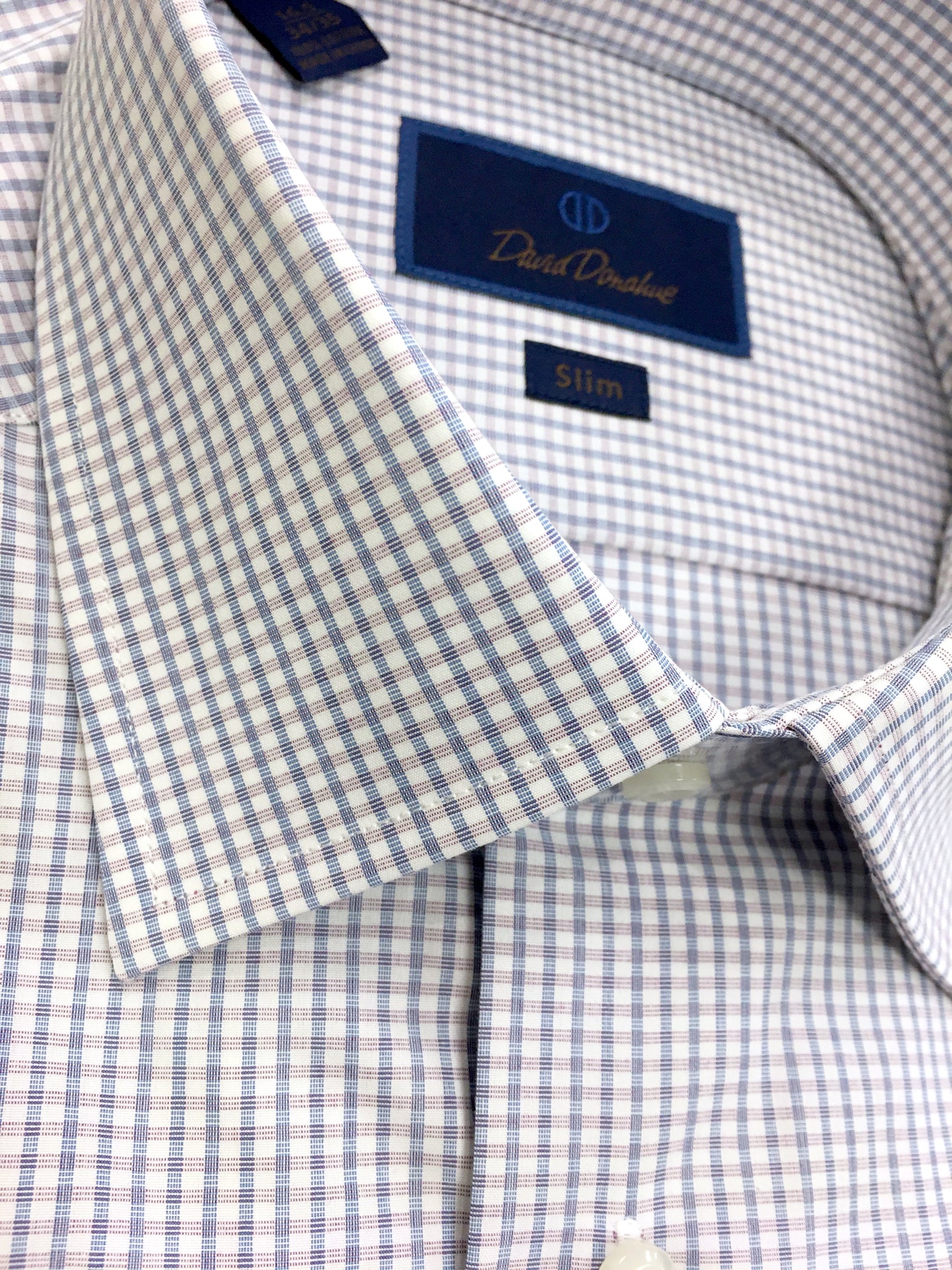 David Donahue Check Dress Shirt Slim Fit | Purple/Blue David Donahue Check Dress Shirt Slim Fit | Purple/Blue