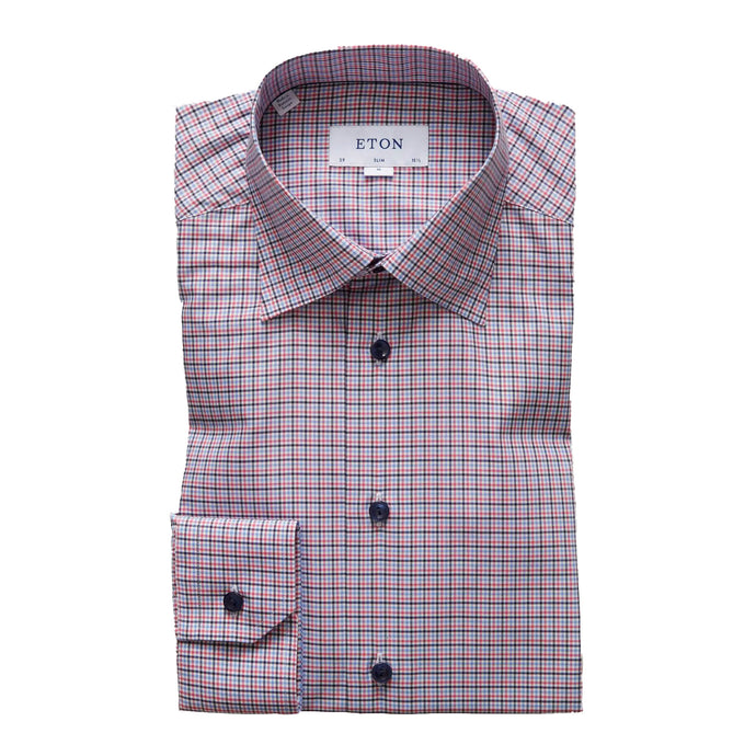 Eton Pink Check Shirt-Slim