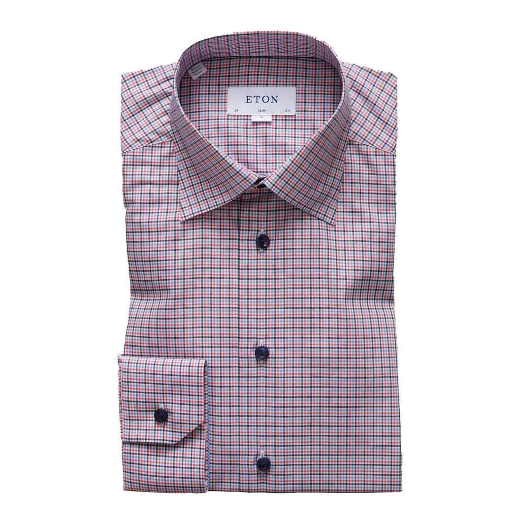 Eton Pink Check Shirt-Slim