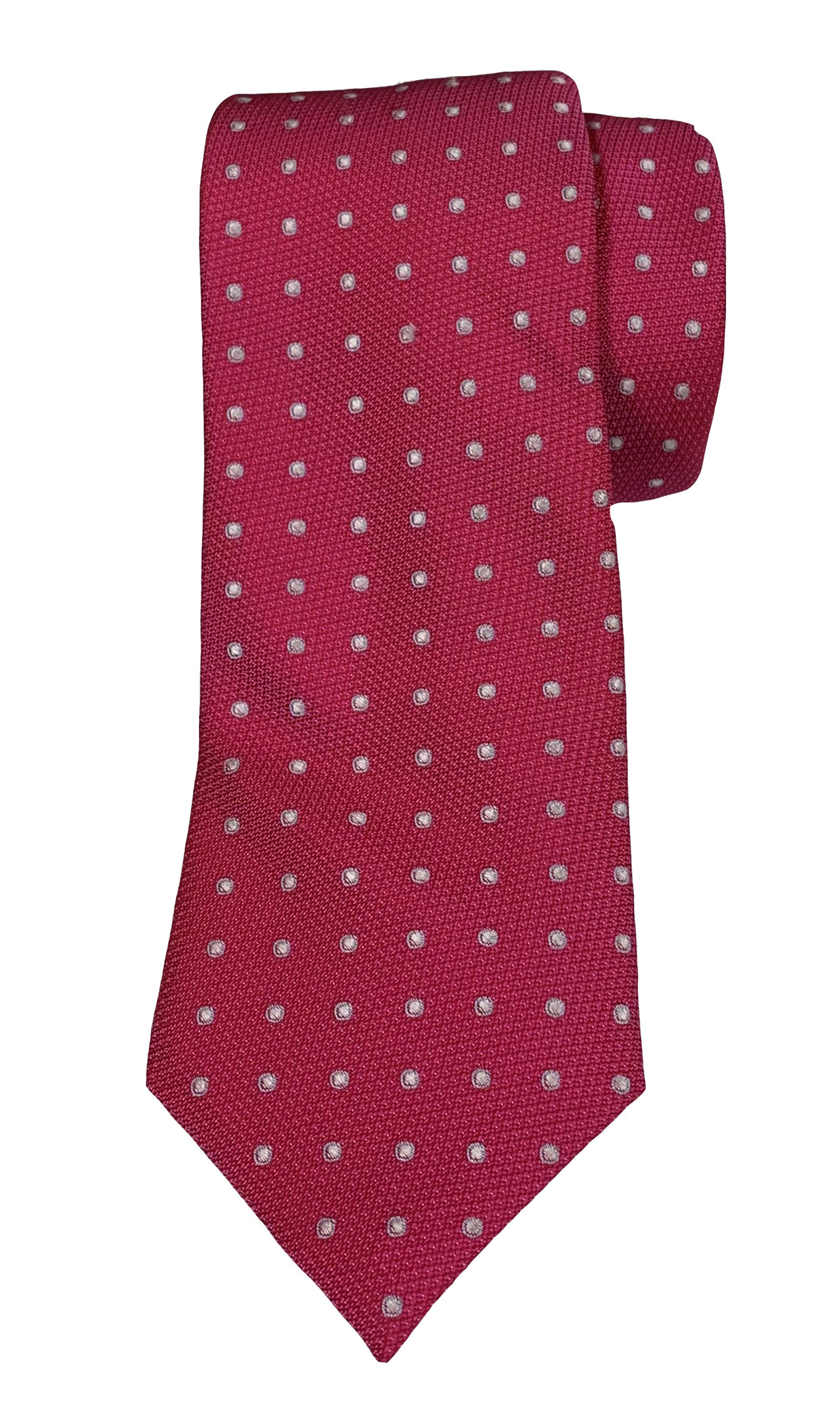David Donahue Berry Tie with White/Grey Dots