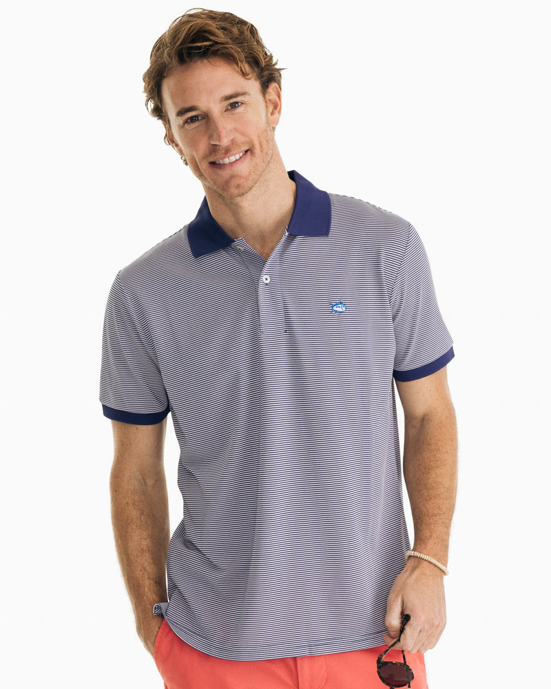 Southern Tide Jack Striped Performance Polo Shirt Blue – Franco's