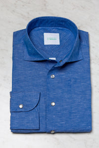 Forrest Lennard Curran Cotton/Linen Shirt | Royal Blue