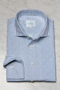 Forrest Lennard Curran Lattice Stripe Shirt | Blue