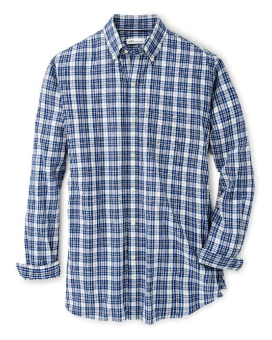 Peter Millar Bondi Cotton-Linen Sport Shirt | Atlantic Blue