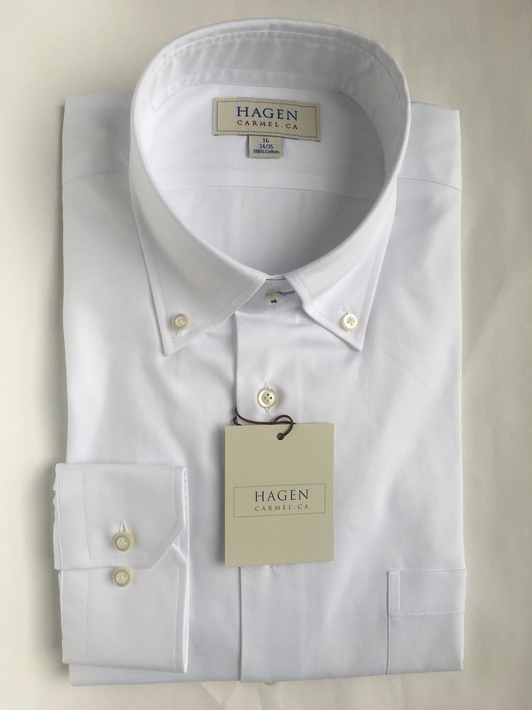 Hagen Superfine Twill Button Down | White