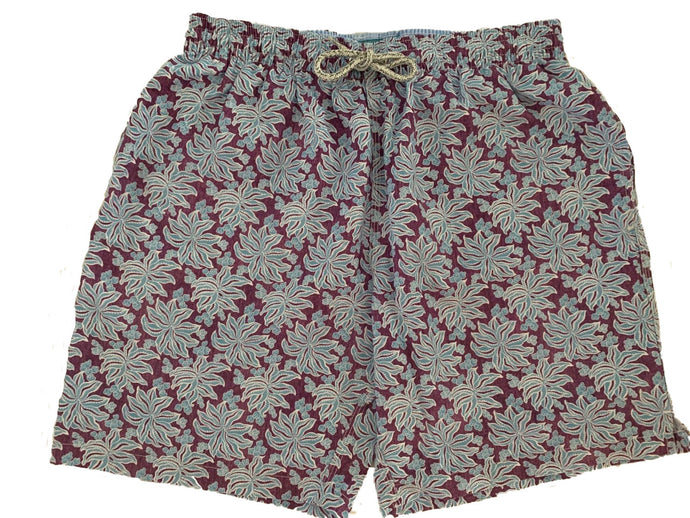 Michael's Foliage Purple Blue Swim Trunks | Purple