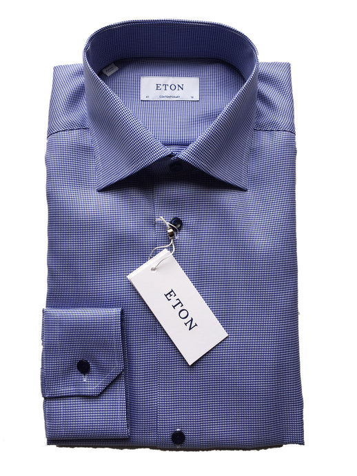 Eton Micro Weave Shirt | Navy-Contemporary