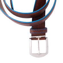 LEN American Bison Belt (Cognac / Blue Border)