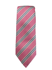 JZ Richards Pink Tie with Multi-Colored Stripes