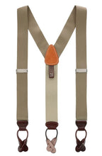 Trafalgar Hudson Nylon Button End Braces | Dark Khaki