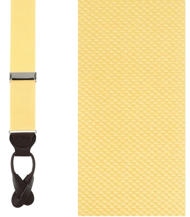 Trafalgar Hudson Nylon Button End Braces | Yellow