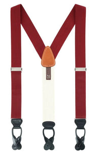 Trafalgar Hudson Nylon Button End Braces | Red