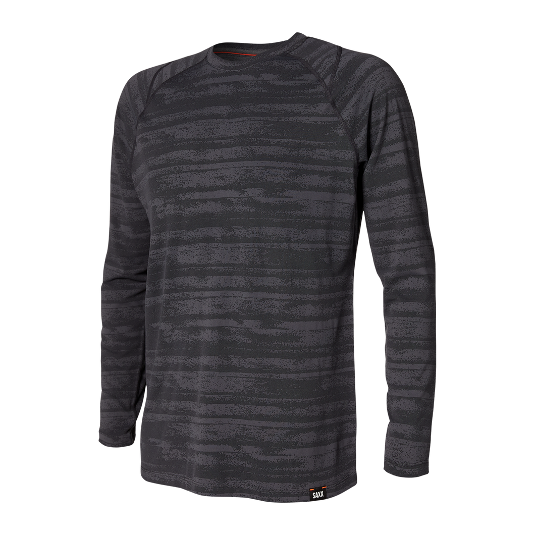 Saxx Aerator Long Sleeve-Black Washed Stripe