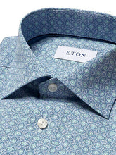 Eton Medallion Dress Shirt | Blue/Green-Slim