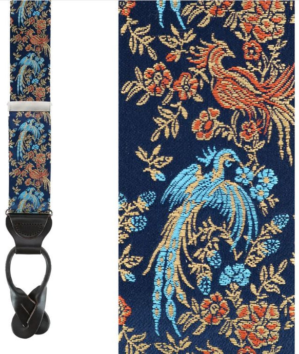 Trafalgar Birds of Prosperity Silk Button End Braces