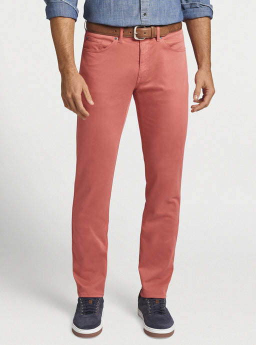 Peter Millar Ultimate Sateen Five-Pocket Pant | Cape Red