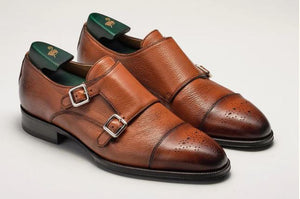 Pastori Romulus pebble grain monk strap | Cadmio