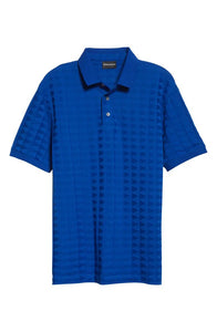 Armani Collezioni Patterned-knit polo shirt | Blue