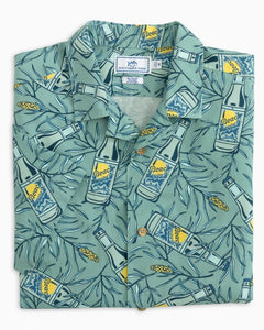 Southern Tide BOTANICAL BAR PRINTED SHORT SLEEVE CAMP SHIRT