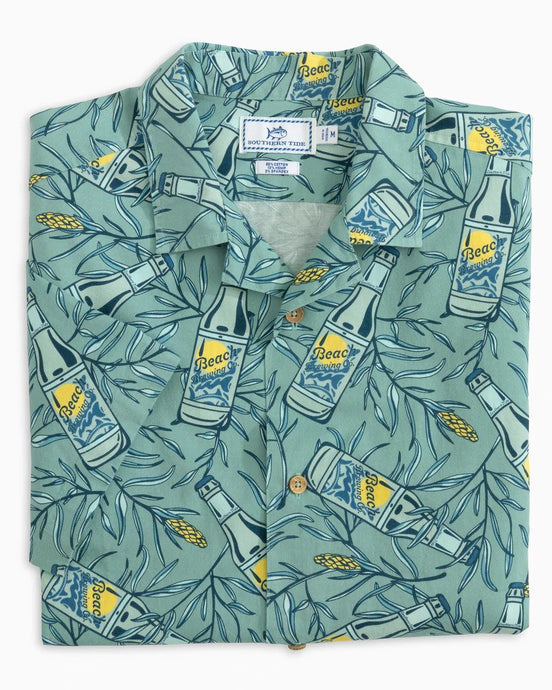 Southern Tide BOTANICAL BAR PRINTED SHORT SLEEVE CAMP SHIRT