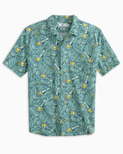 Southern Tide BOTANICAL BAR PRINTED SHORT SLEEVE CAMP SHIRT