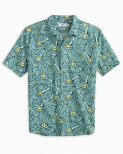 Southern Tide BOTANICAL BAR PRINTED SHORT SLEEVE CAMP SHIRT