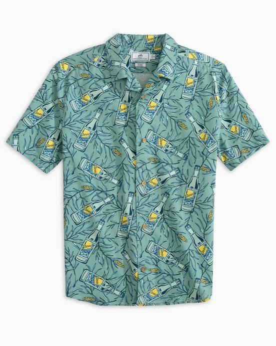 Southern Tide BOTANICAL BAR PRINTED SHORT SLEEVE CAMP SHIRT