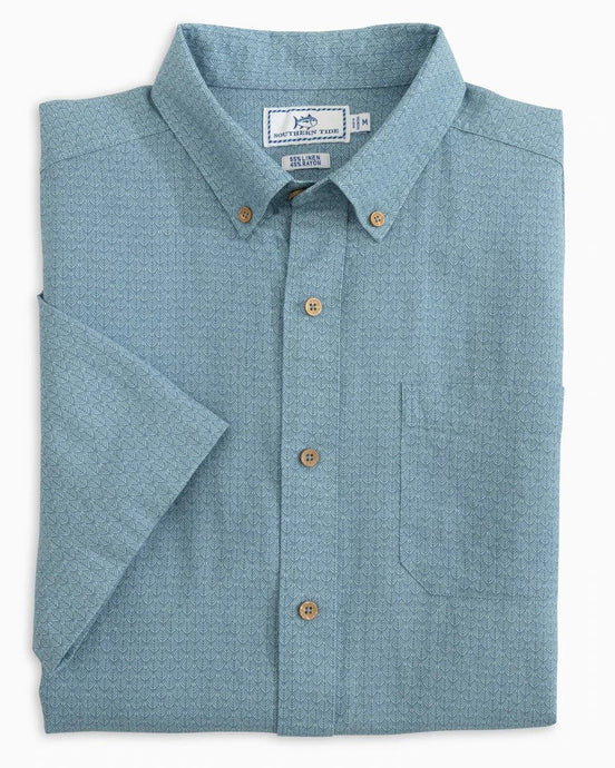 Southern Tide ROUNDTRIP PRINTED SHORT SLEEVE BUTTON DOWN SHIRT