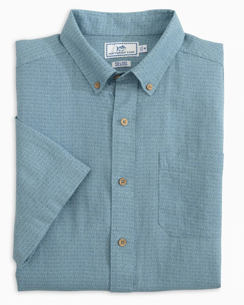 Southern Tide ROUNDTRIP PRINTED SHORT SLEEVE BUTTON DOWN SHIRT