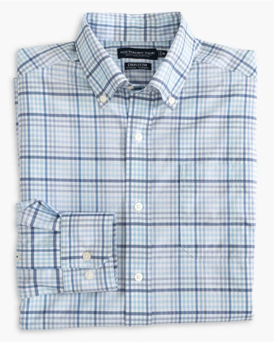 Southern Tide Hugh Plaid Intercoastal Performance Sport Shirt