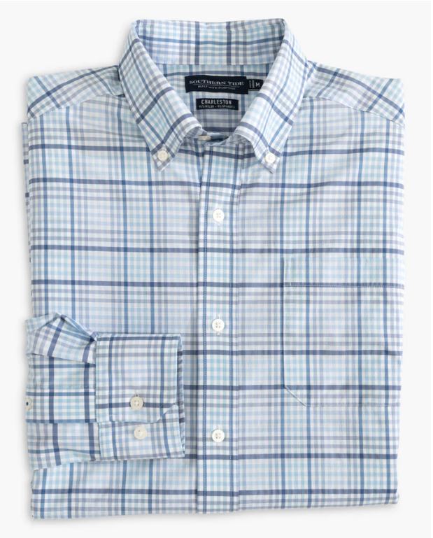 Southern Tide Hugh Plaid Intercoastal Performance Sport Shirt