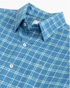 Southern Tide Bennett Heather Plaid Beach Flannel Sport Shirt