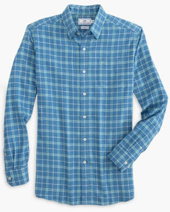 Southern Tide Bennett Heather Plaid Beach Flannel Sport Shirt