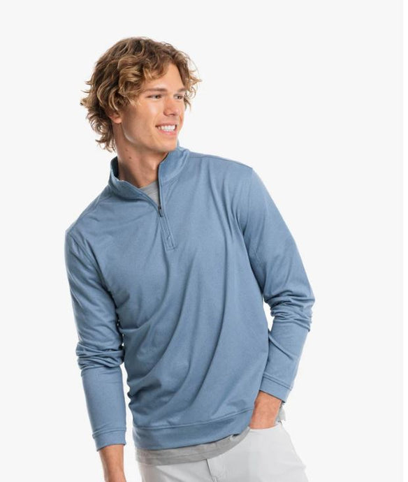 Southern Tide Backbarrier Heather Performance Quarter Zip Pullov