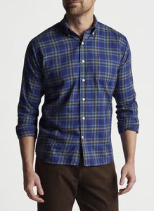 Peter Millar Nowell Autumn Soft Cotton Sport Shirt | Navy