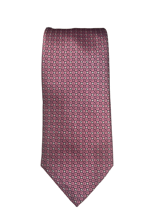 Canali Pink Tie w/ White Spots