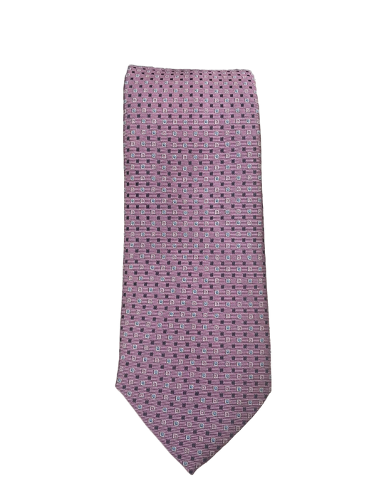 Canali Pink Tie w/ Multi Blocks Pattern