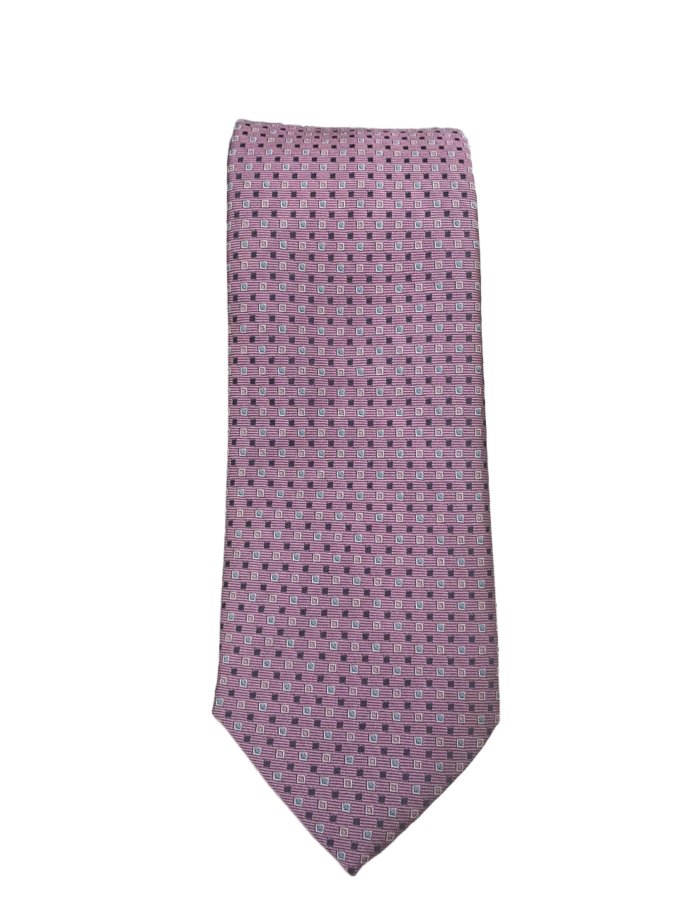 Canali Pink Tie w/ Multi Blocks Pattern